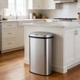 thumbnail image 1 of Innovaze 15.85 Gallon Trash Can with Plastic Lid, Motion Sensor Touchless Kitchen Trash Can, Stainless Steel, 1 of 9