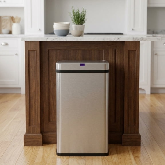 Innovaze 16 Gallon Stainless Steel Motion Sensor Trash Can with Removable and Portable Design for Kitchen, Silver