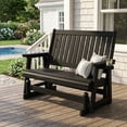 thumbnail image 1 of Innovaze Outdoor Patio Glider Bench 2 Person, HIPS All-Weather Resistant for Porch Garden,Heavy Duty 900 lbs (Carbon Black), 1 of 9