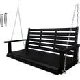 thumbnail image 1 of Innovaze 4.5 ft Wooden Porch Swing with Hanging Chains and 7mm Springs, Heavy Duty 800 LBS, Black, 1 of 7