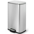 Innovaze 8 gal./30 Liter Rectangular Stainless Steel Stepon Trash Can