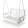 thumbnail image 1 of Innovaze HDPE Porch Swing with Cup Holders, Weather-Resistant, Heavy Duty 1200Lbs Capacity, for Patio, Porch, Garden （White）, 1 of 9