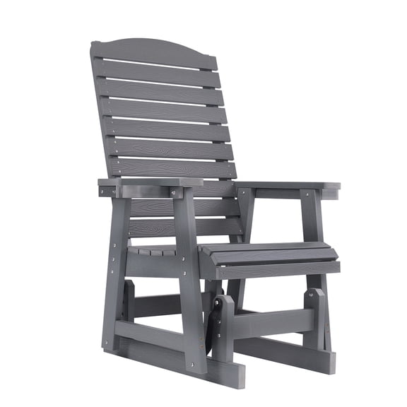 Innovaze HIPS Patio Glider for One Person with Cup Holders,All-Weather Resistant, Heavy Duty700 LBS ,Gray