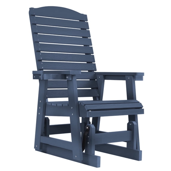 Innovaze HIPS Patio Glider for One Person with Cup Holders,All-Weather Resistant, Heavy Duty700 LBS ,Navy Blue