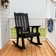 thumbnail image 1 of Innovaze Wooden Patio Rocking Chair, Solid Fir Wood, Heavy Duty 600LBS, for Outdoor or Indoor, Black, 1 of 7