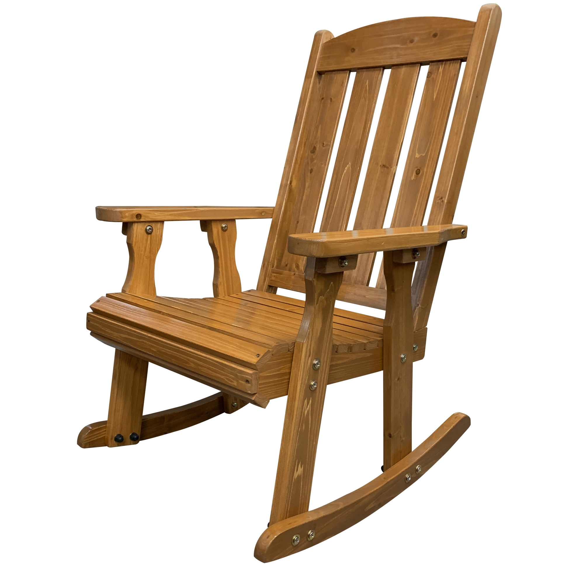 Brown Solid Wood Indoor/Outdoor Rocking Chair