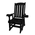thumbnail image 1 of Innovaze Wooden Patio Glider for One Person with Cup Holder, Heavy Duty 600 lbs, for Outdoor Porch Garden，Black, 1 of 9