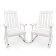thumbnail image 1 of Innovaze Wooden Patio Rocking Chair, Solid Fir Wood, Heavy Duty 600LBS, for Outdoor or Indoor, White, Pack of Two, 1 of 8