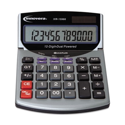 Innovera 15968 Profit Analyzer Calculator, Dual Power, 12-digit Lcd Display