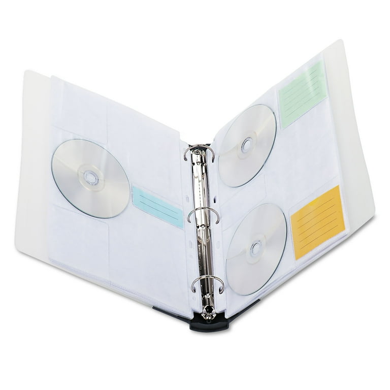 CD/DVD Three-Ring Refillable Binder, Holds 90 Discs, Midnight Blue/Clear CD/DVD Three-Ring Refillable Binder, Holds 90 Discs, Midnight Blue/Clear