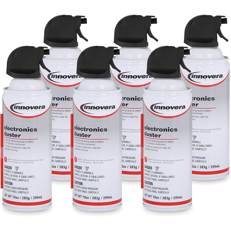 Innovera IVR10016 Compressed Air Duster Cleaner - White - Pack of 6