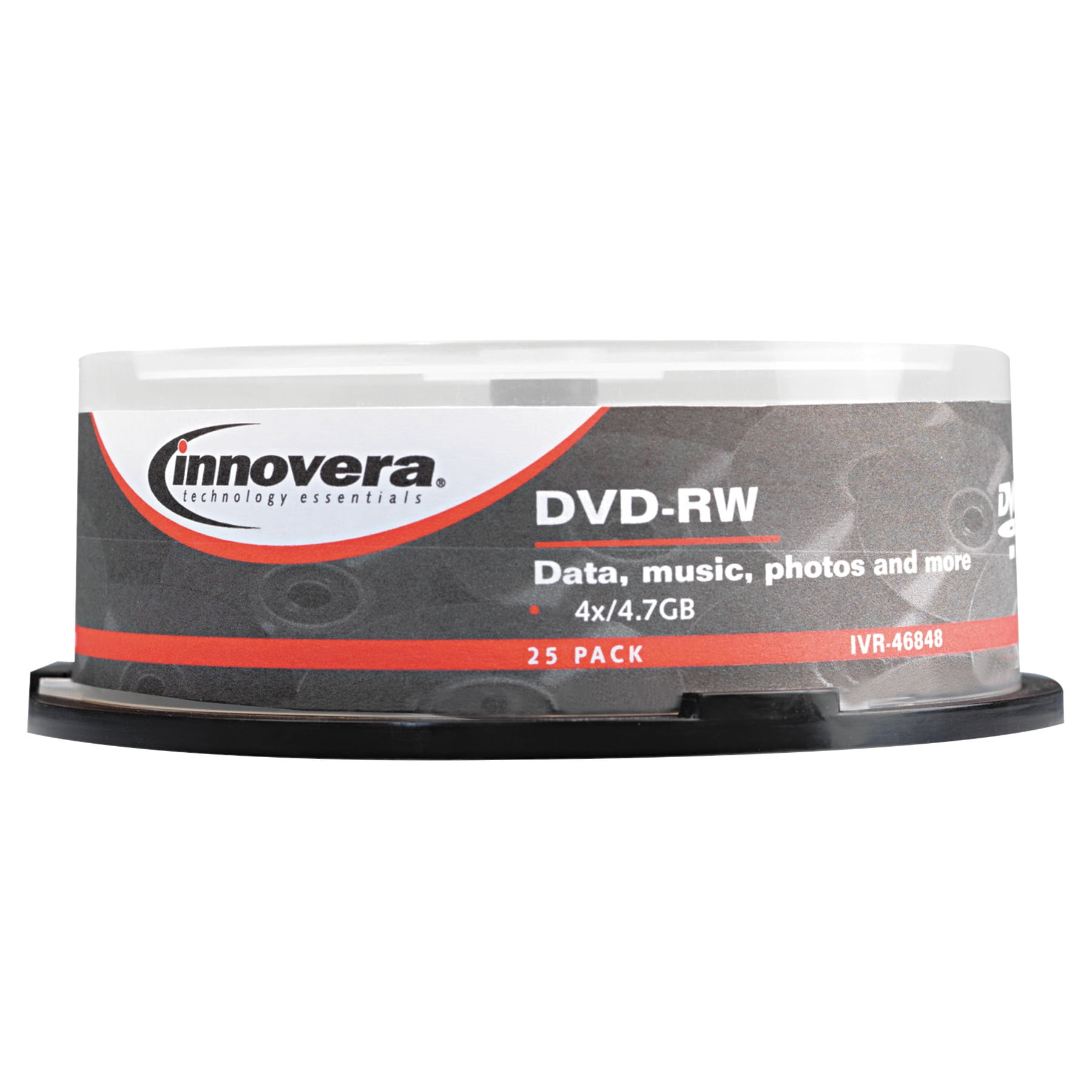 DVD-RW Discs, 4.7GB, 4x, Spindle, Silver, 25/Pack - Walmart.com