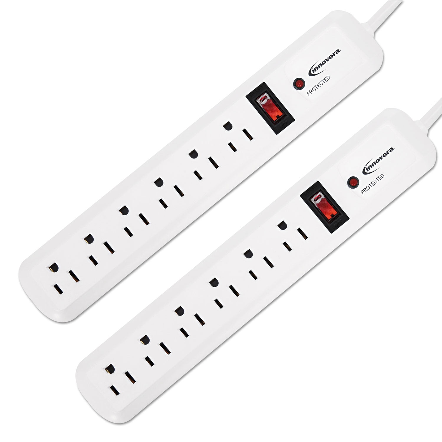 White 6-Outlet Surge Protector Power Strip with 4 ft. Cord
