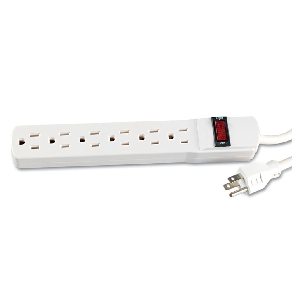 Innovera IVR73306 6-Outlet 1.94 in. x 10.19 in. x 1.19 in. Power Strip with 6 ft. Cord - Ivory