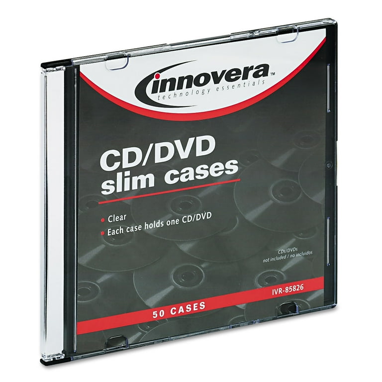 CD/DVD Slim Jewel Cases, Clear/Black, 50/Pack CD/DVD Slim Jewel Cases, Clear/Black, 50/Pack