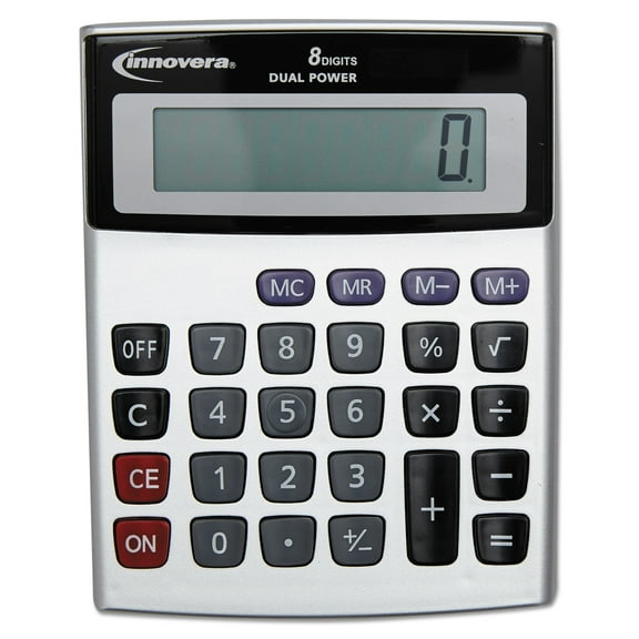 Innovera Portable Minidesk Calculator, 8-Digit LCD