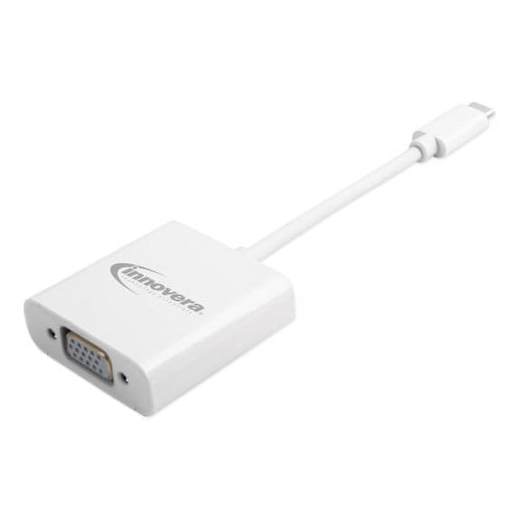 Innovera USB Type-C VGA Adapter, USB-C/VGA, 0.65 ft, White, Each