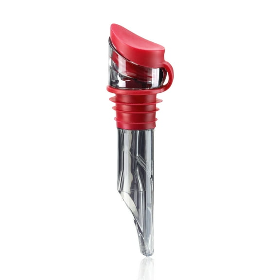 Innovine Wine Aerator Pourer with Built In Stopper for Easy Pour, Raspberry