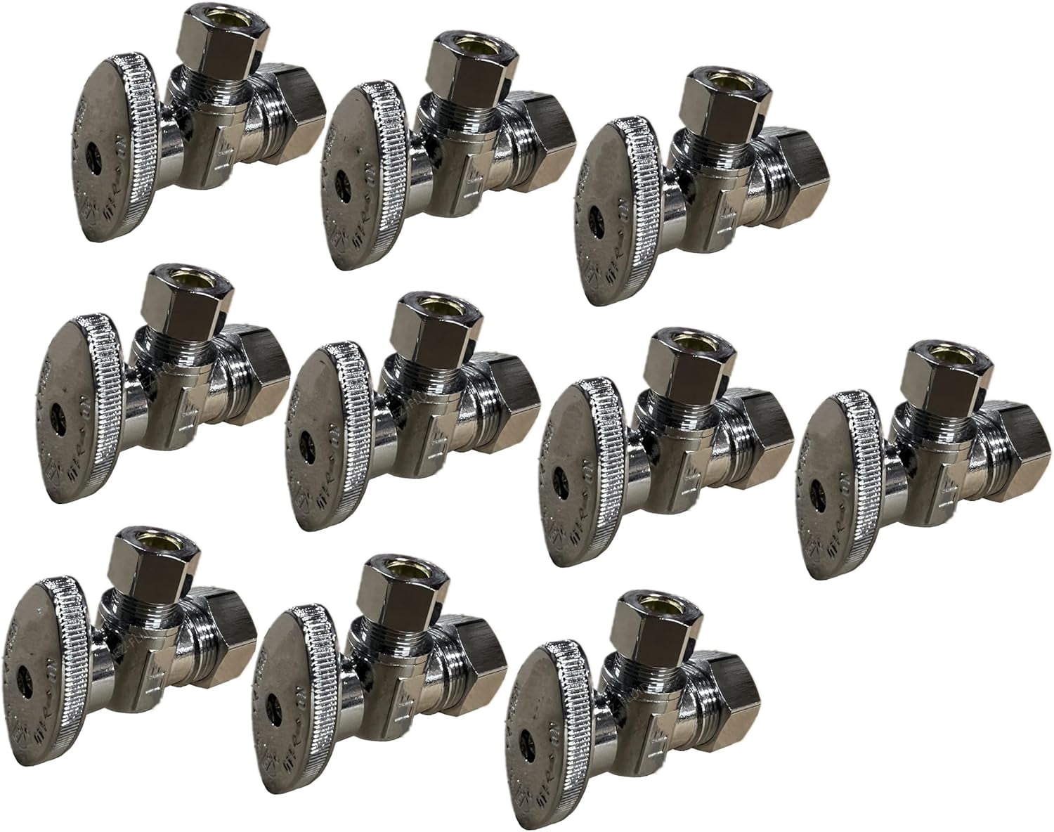 Innovire 10PcsHeavy Duty Angle Stop Valve,1/4 Turn Water Shut Off Valves 1/2"inal (5/8" OD)ression x 3/8"OD Outlet,Metal Handle Shut-off Valve For Water Pipes,For Sink,Toilet,Faucet Valve