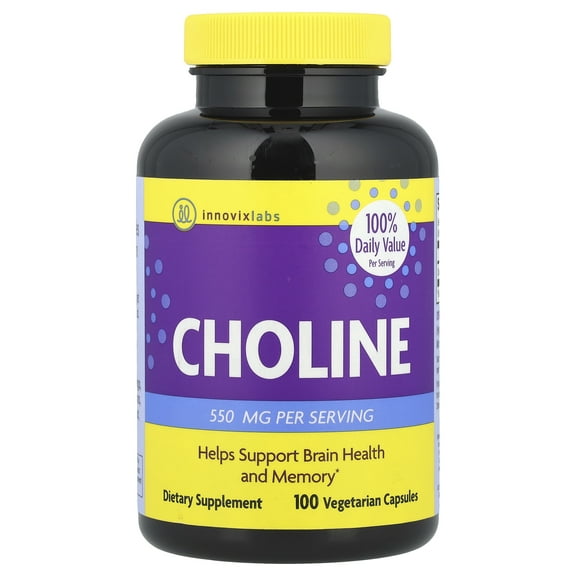 InnovixLabs Choline, 100 Vegetarian Capsules (275 mg per Capsule)