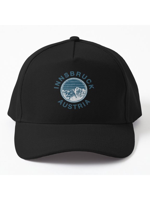 Innsbruck Austria Baseball Cap, Mountains Skiing Retro Travel Graphic Design, Classic Hat