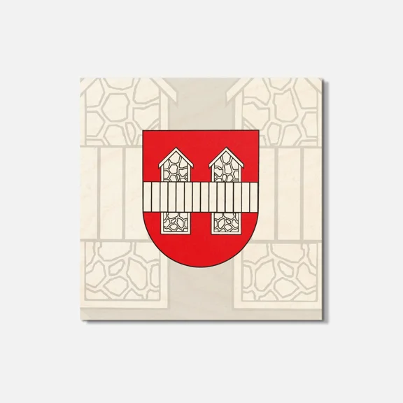 Innsbruck City Coat Of Arms Austria 4'' X 4'' Square Wooden Coaster