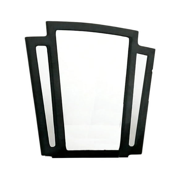 BenJara Ino Dresser Mirror, 44 Inch Black Fabric Upholstered 3 Panel Frame