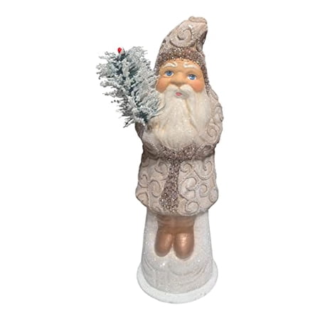 Ino Schaller Old Finish Santa with Kringle Decor German Paper Mache 8 Inch
