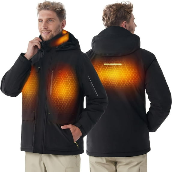 InoKraft Heated Jacket for Men with Battery Pack Included,Water-Resistant Men's Heated Winter Coat(Charger Not Included)