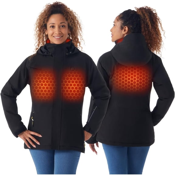 InoKraft Heated Jacket for Women with Rechargeable Battery Pack, Water-Resistant Slim Heated Coat(Included USB-C Cable)
