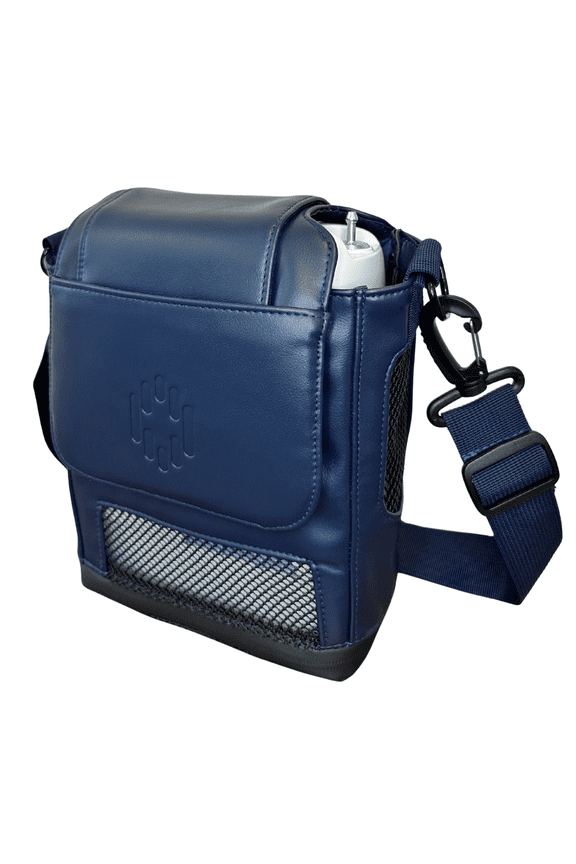 Inogen One G5 & Rove 6 Leather Shoulder Bag - NAVY