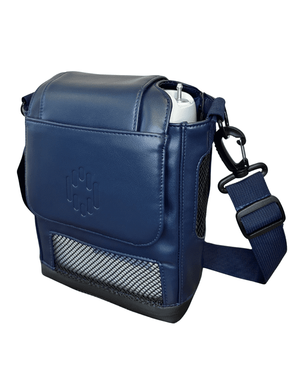 Inogen One G5 & Rove 6 Leather Shoulder Bag - NAVY