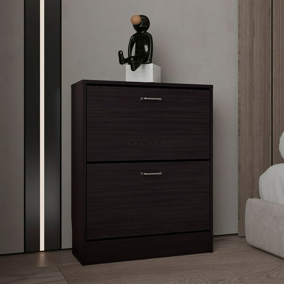 Inola 2-Door Shoe Rack Cabinet with Three Shelves, Modern Shoe Storage Organizer