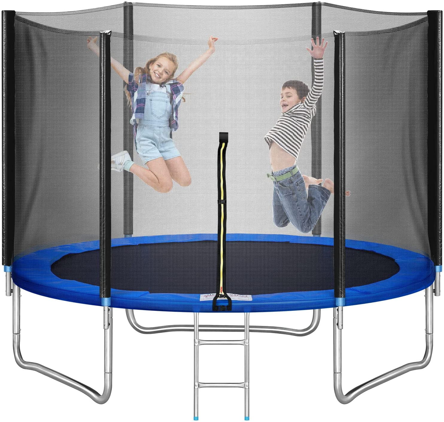 Inolait 10 ft Trampoline, with Enclosure and Wind Stakes, Blue