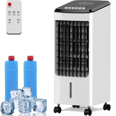 Inolait 3-in-1 Portable Evaporative Air Cooler Fan Humidify with with Remote Control Casters for Indoor