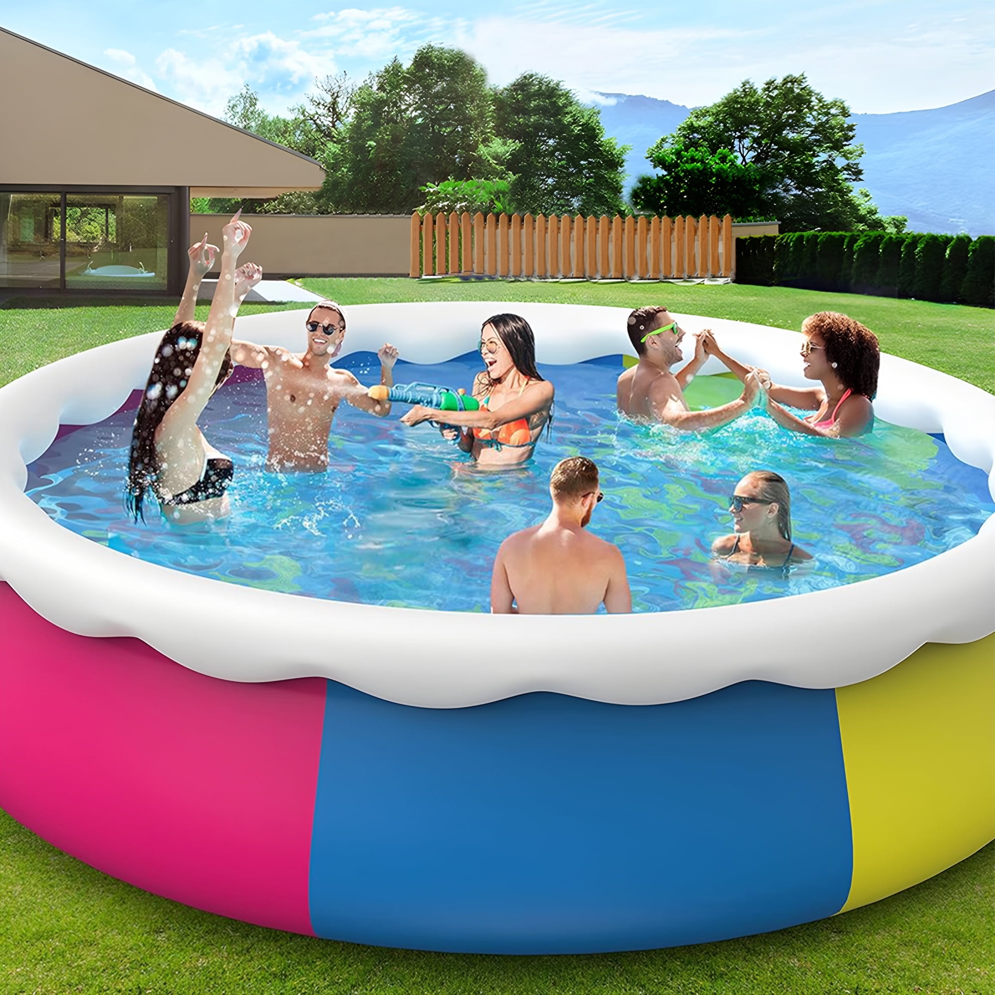 Inolait Inflatable Swimming Pool Above Ground for Kids Family Water Sport 15 x 36