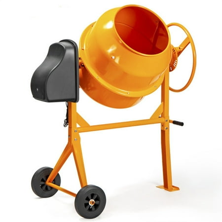 Inolait 4.2 Cu Ft Portable Electric Concrete Cement Mixer with Wheels and Stand