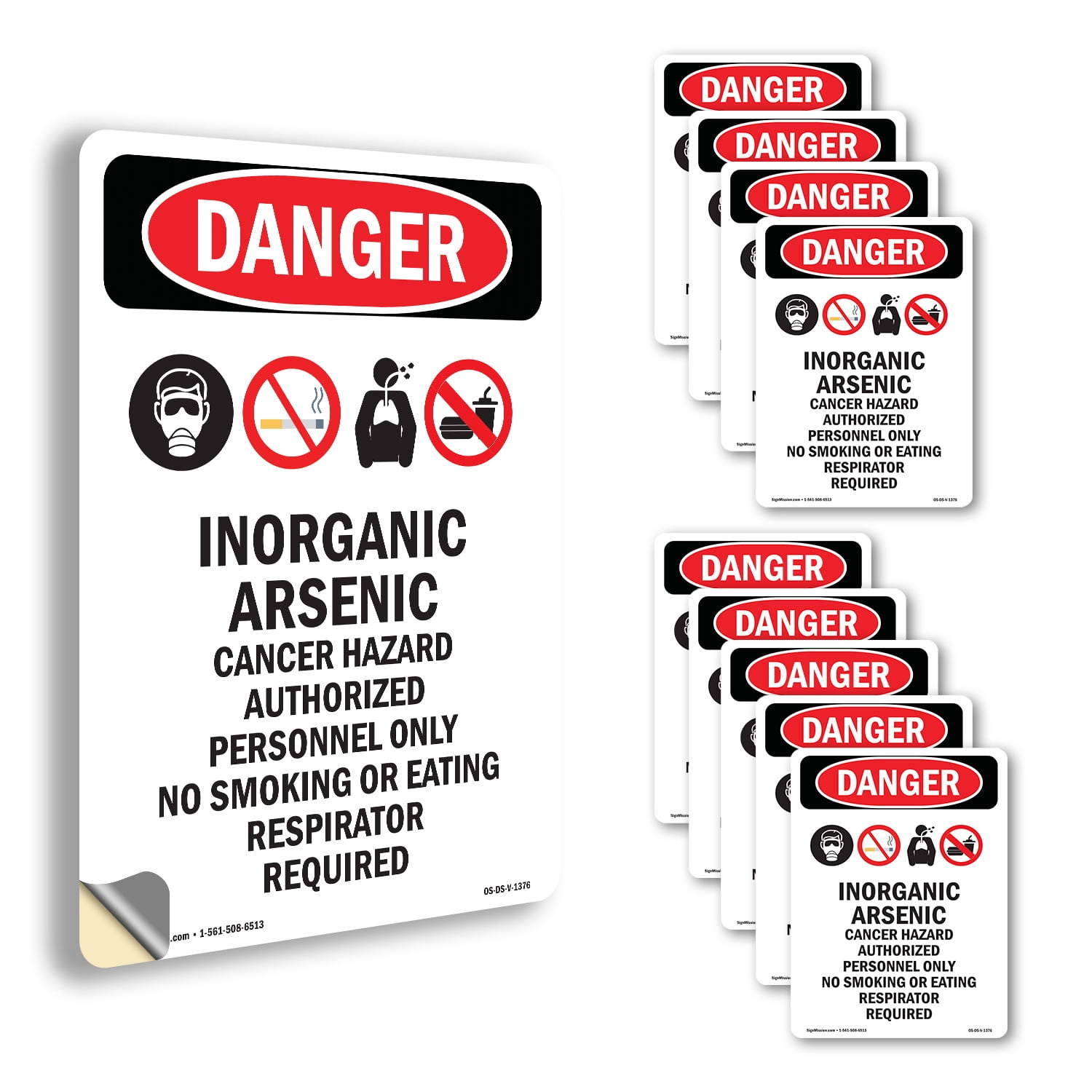 Inorganic Arsenic Cancer OSHA Danger Vinyl Decal Label 24 Inch x 18 ...