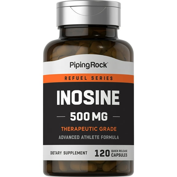 Inosine 500mg | 120 Capsules | Supplement for Men and Women | by Piping Rock