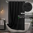thumbnail image 1 of Inosoo Black Fabric Shower Curtain Liner, 72"x72" Waterproof Polyester Cloth Shower Liner with Hooks, 1 of 12