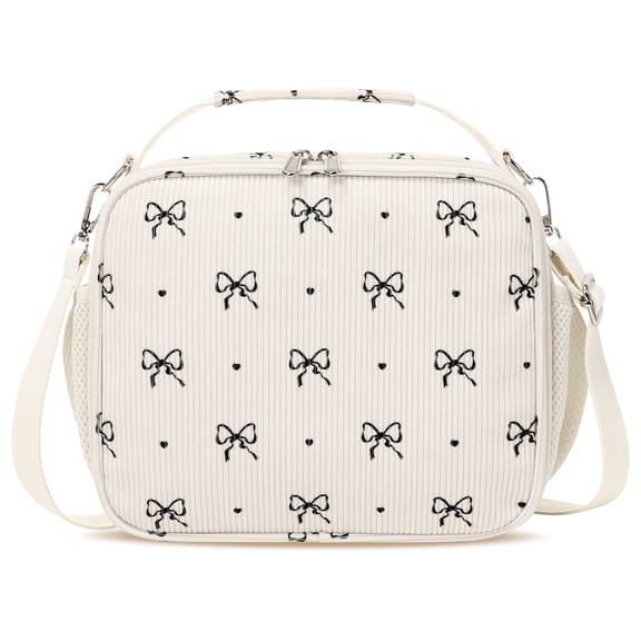 Inosoo School Lunch Bags & Women's Work Lunch Totes – Insulated, Leak-Proof & Stylish, Black Bow