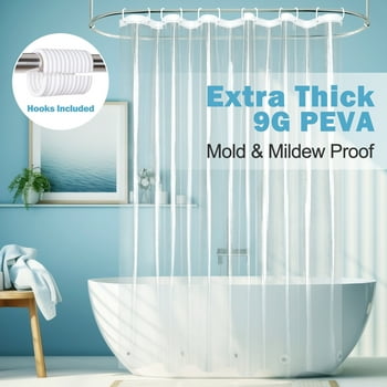 Inosoo Clear Shower Curtain Liner, 72"Wx 78"L Extra Long Heavy Duty PEVA Plastic Shower Liner , Waterproof Transparent Shower Curtain with Magnets , Mold & Mildew Resistant