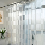 Inosoo Clear Shower Curtain Liner, 72"x 84" Extra Long Heavy Duty EVA Plastic Shower Curtain with 3D Geometric Design, Waterproof Shower Liner with Magnets