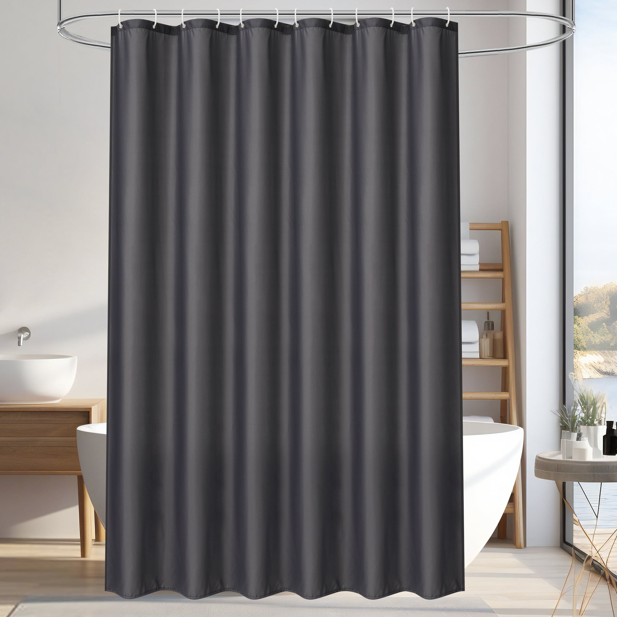 Inosoo Dark Gray Fabric Shower Curtain liner 72"x84" Extra Long Waterproof Cloth Shower Liner with H(图1) Inosoo Dark Gray Fabric Shower Curtain liner 72"x84" Extra Long Waterproof Cloth Shower Liner with H(图1)