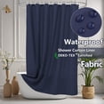 thumbnail image 1 of Inosoo Fabric Shower Curtain Liner, 72"W x 84"H Waterproof Shower Liner with Hooks, Extra Long Cloth Shower Curtain, Machine Washable, Navy Blue, 1 of 11