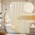 thumbnail image 1 of Inosoo Fabric Shower Curtain Liner, 72Wx78H Extra Long Waterproof Cloth Shower Liner, Beige, 1 of 10