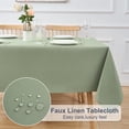 thumbnail image 1 of Inosoo Faux Linen Fabric Rectangle Tablecloth, 60"x84" Stain and Wrinkle Resistant Washable Table Cover, Sagr Green, 1 of 13