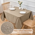 thumbnail image 1 of Inosoo Faux Linen Fabric Square Tablecloth, 52"x52" Stain and Wrinkle Resistant Washable Table Cover, Mocha, 1 of 13