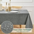 thumbnail image 1 of Inosoo Faux Linen Textured Fabric Tablecloth, 60"x 84" Rectangle Waterproof Wipeable & Washable Table Cover, Dark Gray, 1 of 12