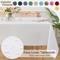 thumbnail image 1 of Inosoo Faux Linen Textured Rectangle Tablecloth - 60 x 84 inch Waterproof & Machine Washable Linen-Look Cloth Table Cover, White, 1 of 14